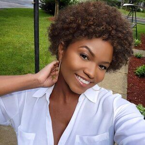 New WIGER Afro Kinky Curly Wig Human Hair for Women, Ombre Brown